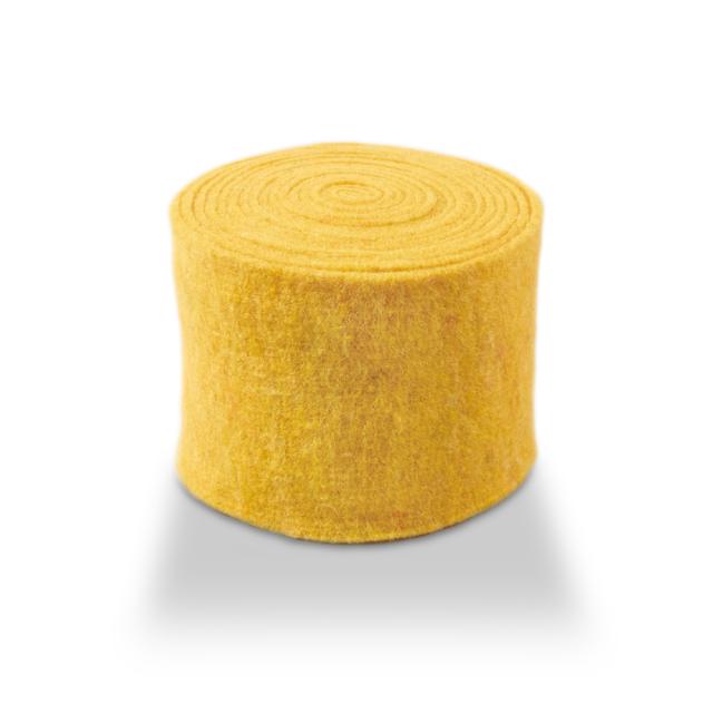 Wollband aus echter Schafwolle in Gelb- & Orange-Tönen – 13 cm Breite, 5 Meter