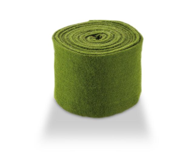 Wollband aus echter Schafwolle in Grün-Tönen – 13 cm Breite, 5 Meter