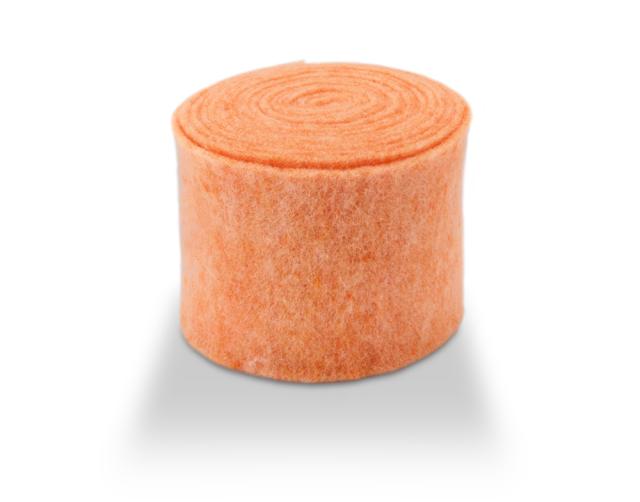 Wollband aus echter Schafwolle in Gelb- & Orange-Tönen – 13 cm Breite, 5 Meter
