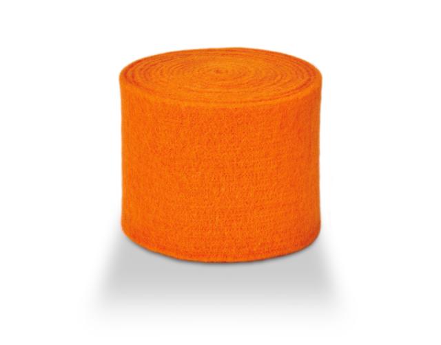 Wollband aus echter Schafwolle in Gelb- & Orange-Tönen – 13 cm Breite, 5 Meter