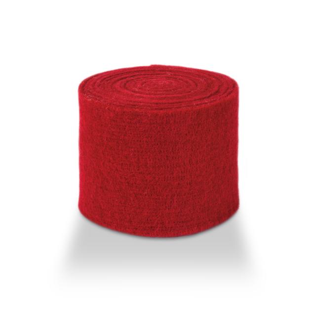 Wollband aus echter Schafwolle in Rot-Tönen – 13 cm Breite, 5 Meter