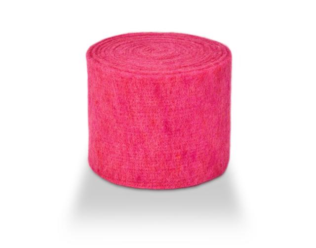 Wollband aus echter Schafwolle in Rosa-Tönen – 13 cm Breite, 5 Meter