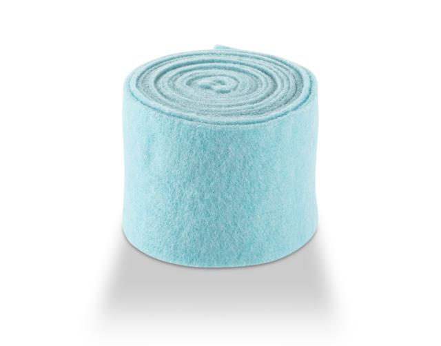 Wollband aus echter Schafwolle in Blau- & Türkis-Tönen – 13 cm Breite, 5 Meter