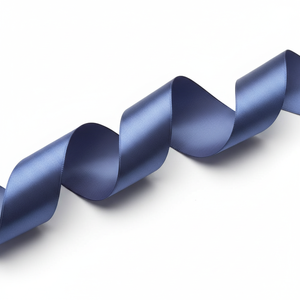 Seidenband Doppelsatin Pflaumenblau (Bleu De Prune) Fb. 059