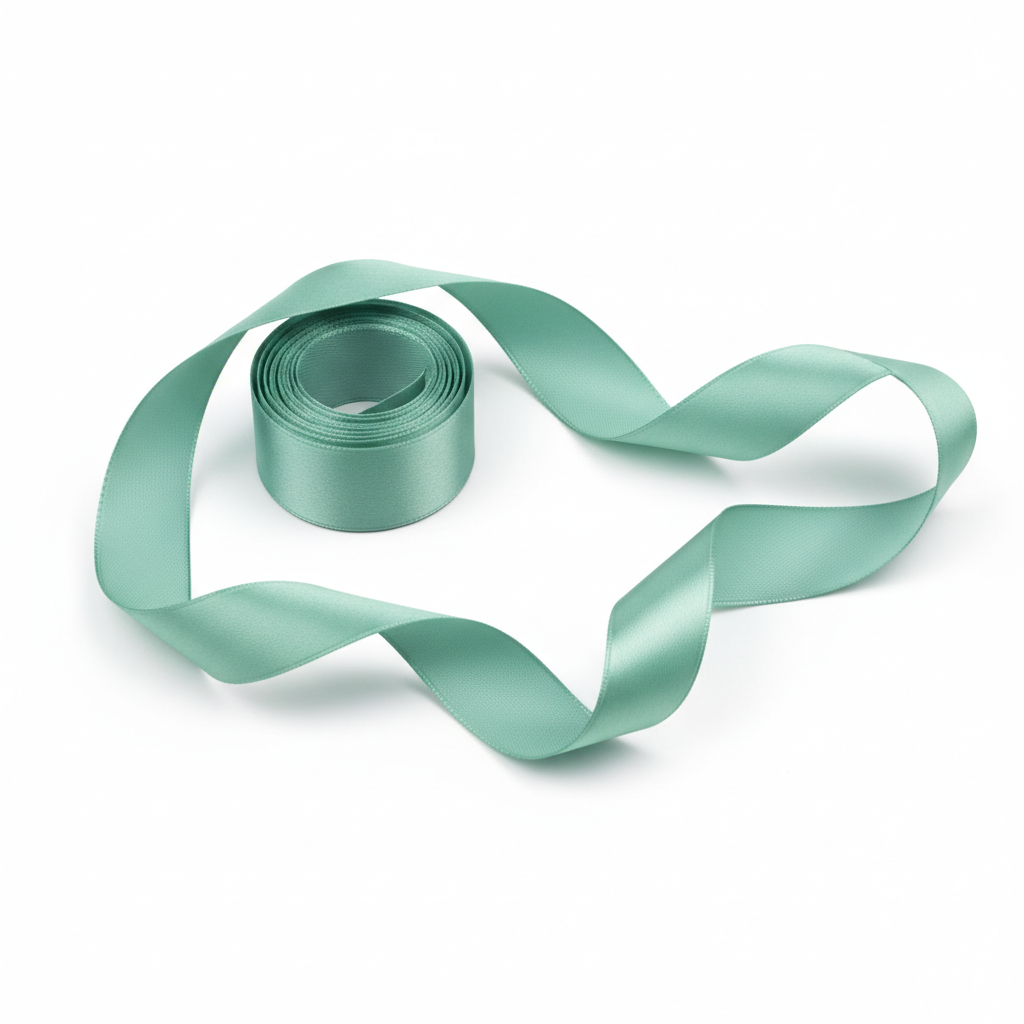 Seidenband Doppelsatin 16mm mintgrün - Detail