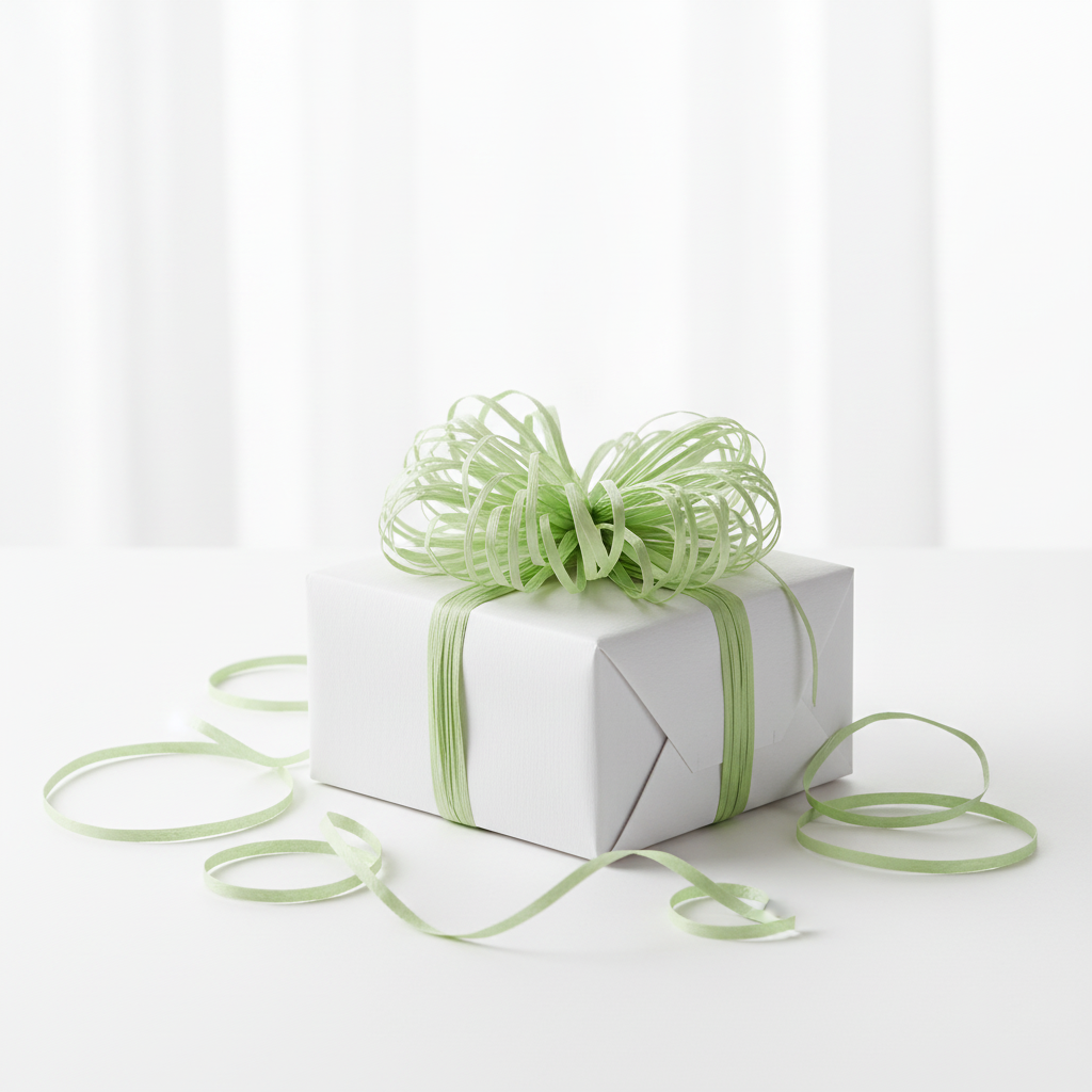 Raffia Papierband Hellgrün Arrangement