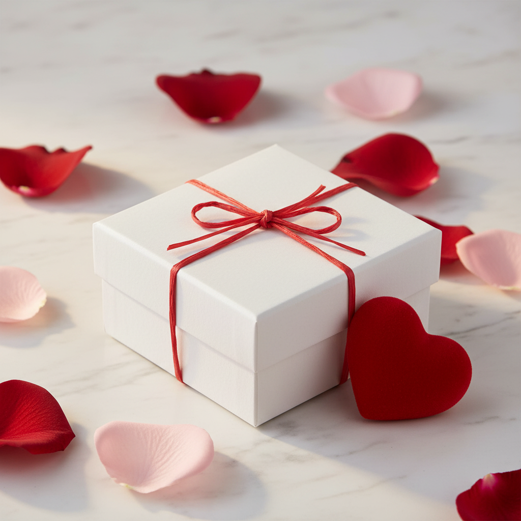 Raffia Papierband Rot mit Herz Valentinstag