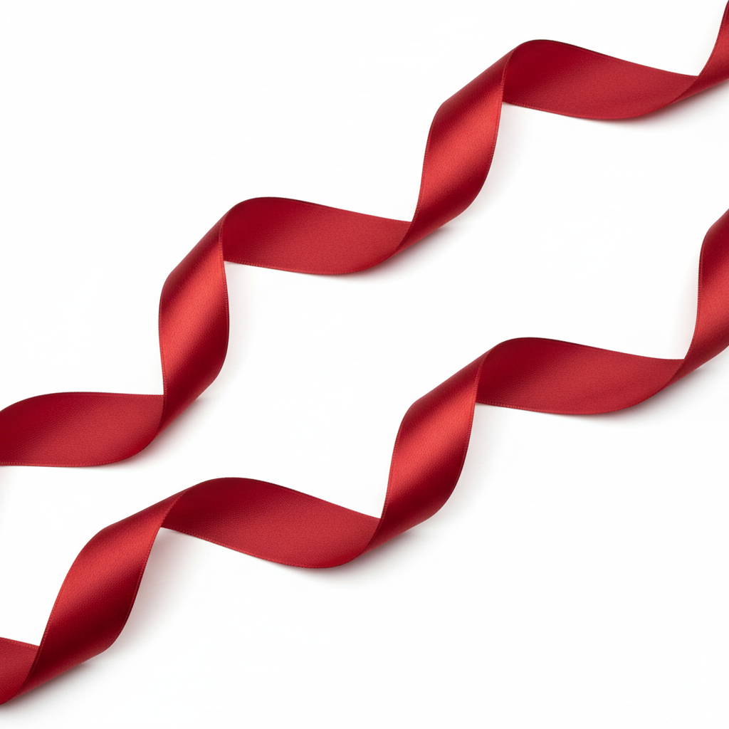 Rotes Seidenband abgerollt